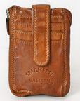 Spaghetti Western Swc436Tan Coin Purse Vintage Handmade Drum Dyed Genuine European Cowhide Leather Women Bag Western Handbag Purse