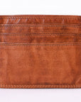 Spaghetti Western Swc451Cg Card-Holder Vintage Handmade Drum Dyed Genuine European Cowhide Leather Women Bag Western Handbag Purse