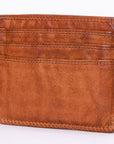 Spaghetti Western Swc451Cg Card-Holder Vintage Handmade Drum Dyed Genuine European Cowhide Leather Women Bag Western Handbag Purse