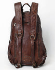 Spaghetti Western Swc414Brn Backpack Vintage Handmade Drum Dyed Genuine European Cowhide Leather Women Bag Western Handbag Purse
