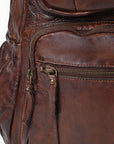Spaghetti Western Swc414Brn Backpack Vintage Handmade Drum Dyed Genuine European Cowhide Leather Women Bag Western Handbag Purse