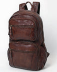 Spaghetti Western Swc414Brn Backpack Vintage Handmade Drum Dyed Genuine European Cowhide Leather Women Bag Western Handbag Purse
