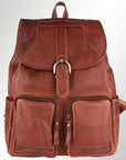 Spaghetti Western Swc427Tbrn Backpack Vintage Handmade Drum Dyed Genuine European Cowhide Leather Women Bag Western Handbag Purse