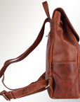 Spaghetti Western Swc427Tbrn Backpack Vintage Handmade Drum Dyed Genuine European Cowhide Leather Women Bag Western Handbag Purse