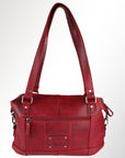 Spaghetti Western Swc430Rd Tote Vintage Handmade Drum Dyed Genuine European Cowhide Leather Women Bag Western Handbag Purse