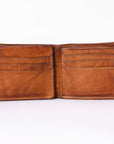 Spaghetti Western Swc442Tan Wallet Vintage Handmade Drum Dyed Genuine European Cowhide Leather Women Bag Western Handbag Purse