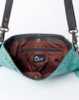 Ohlay Bags KBG166 Cross Body Hand Tooled Embossed Hair-On Genuine Leather Women Bag Western Handbag Purse