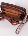 American Darling Hand Tooled Hair On Genuine Leather Women Bag Western Handbag Purse