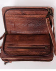 American Darling Hand Tooled Hair On Genuine Leather Women Bag Western Handbag Purse