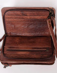 American Darling Hand Tooled Hair On Genuine Leather Women Bag Western Handbag Purse