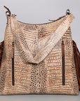 American Darling ADBG992 Hobo Crocodile Embossed Genuine Leather Women Bag Western Handbag Purse
