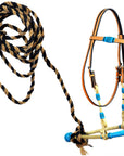 HILASON Western Horse Headstall Tack Bridle American Leather Bitless Rein