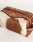 American Darling ADBG994 Toiletry Hand Tooled Hair-On Genuine Leather Women Bag Western Handbag Purse