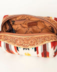 American Darling ADBG995 Toiletry Hand Tooled Saddle Blanket Genuine Leather Women Bag Western Handbag Purse