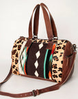 American Darling ADBG1000 Duffel Hair-On Saddle Blanket Genuine Leather Women Bag Western Handbag Purse