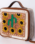 American Darling Jewelry Case Hand Tooled Hair-On Genuine Leather Women Bag Western Handbag Purse