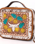 American Darling Jewelry Case Hand Tooled Hair-On Genuine Leather Women Bag Western Handbag Purse