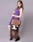 American Darling Cross Body Hand Tooled Hair On Genuine Leather Women Bag Western Handbag Purse