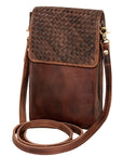 Never Mind Nmbgm134B Cell Phone Holder Vintage Handmade Genuine Cowhide Leather Women Bag Western Handbag Purse