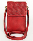 Never Mind Nmbgm134D Cell Phone Holder Vintage Handmade Genuine Cowhide Leather Women Bag Western Handbag Purse