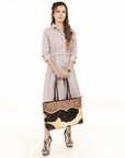 American Darling ADBGZ649A Tote Hand Tooled Hair-On Genuine Leather Women Bag Western Handbag Purse