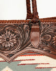 American Darling ADBGZ649B Tote Hand Tooled Saddle Blanket Genuine Leather Women Bag Western Handbag Purse