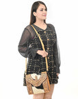 American Darling ADBGZ651 Crossbody Hand Tooled Hair-On Genuine Leather Women Bag Western Handbag Purse