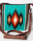 American Darling ADBG1006A Large Crossbody Saddle Blanket Genuine Leather women bag western handbag purse