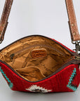American Darling ADBG1006A Large Crossbody Saddle Blanket Genuine Leather women bag western handbag purse