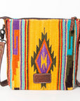 American Darling ADBG1006A Large Crossbody Saddle Blanket Genuine Leather women bag western handbag purse