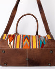 American Darling Western Travel Duffel Bag with Handwoven Saddle Blanket