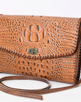 American Darling Coin Purse Crocodile embossed Genuine Leather women bag western handbag purse