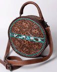 American Darling ADBG1025A Canteen Hand Tooled Genuine Leather women bag western handbag purse