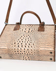 American Darling Briefcase Crocodile embossed Genuine Leather women bag western handbag purse