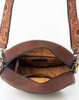 American Darling ADBGA302 Canteen Hand Tooled Genuine Leather Women Bag Western Handbag Purse