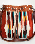 American Darling ADBG574D1 Large Crossbody Saddle Blanket Hair On Genuine Leather Women Bag Western Handbag Purse