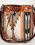 American Darling ADBG574D1 Large Crossbody Saddle Blanket Hair On Genuine Leather Women Bag Western Handbag Purse