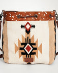 American Darling ADBG574D1 Large Crossbody Saddle Blanket Hair On Genuine Leather Women Bag Western Handbag Purse