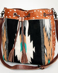American Darling ADBG574D1 Large Crossbody Saddle Blanket Hair On Genuine Leather Women Bag Western Handbag Purse