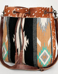 American Darling ADBG574D1 Large Crossbody Saddle Blanket Hair On Genuine Leather Women Bag Western Handbag Purse