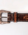 HILASON Western Genuine Leather Belt for Men Women Cowboy Cowgirl Handmade Unisex Full Grain Heavy Duty Tooled Beaded Belt