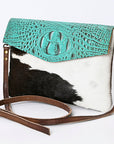 ADBGS178BC American Darling Hair On Crocodile Embossed Genuine Leather Women Bag Western Handbag Purse