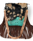 ADBGS192BL American Darling Hair On Crocodile Embossed Genuine Leather Women Bag Western Handbag Purse