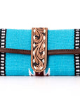 American Darling Jewelry Case Hand Tooled Saddle Blanket Genuine Leather Women Bag Western Handbag Purse