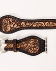 American Darling Beautifully Hand Tooled Painted Genuine Leather I watch Strap Men and Women Unisex