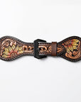American Darling Floral Hand Tooled I watch Men Women Genuine Leather Strap
