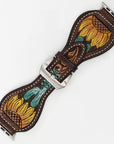 American Darling Floral Hand Tooled I watch Men Women Genuine Leather
