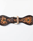 American Darling Floral Hand Tooled I watch Men Women Genuine Leather Strap