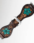 American Darling Floral Hand Tooled I watch Men Women Genuine Leather Strap