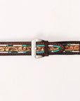 American Darling Floral Hand Tooled I watch Men Women Genuine Leather